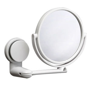 No-Drill Foldable Bathroom Mirror for Women Dormitory Makeup Wall Hanging Adhesive Cosmetic Mirror Portable Personal Care Tool