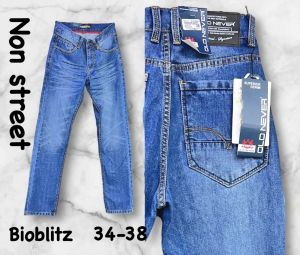 Jumbo Celana Jeans Standar Polos Panjang Pria Big Size 34-38 Non Stretch