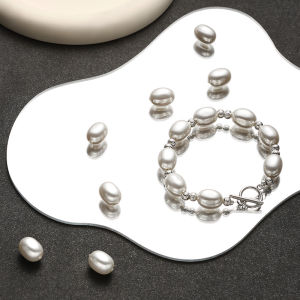 High Quality Large Oval Pearl Imitation Pearls Beads Straight Holes Beads Handmade Jewelry Accessories