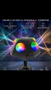 Pyramid 4-in-1 Stage Light 360° Wireless Projector RGB LED Laser Disco Ball Party Light Type-C