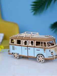 Đồ chơi lắp ghép gỗ 3D Mô hình Xe Cắm trại Camper Van DG-Q701