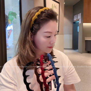 Phụ Kiện Tóc Nhung Cổ Điển Ôm Tóc Chống Trượt Khi Rửa Mặt Kẹp Tóc Mỏng Kiểu Răng Cưa Cao Cấp Cho Phụ Nữ