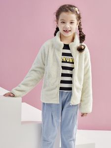 เสื้อแจ็คเก็ตขนแกะยาวสำหรับเด็กชายและเด็กหญิง ฤดูใบไม้ร่วง/ฤดูหนาว เสื้อคลุมคาร์ดิแกนคอตั้ง ผ้าขนแกะ ขนแกะ ขนแกะ ขนแกะ