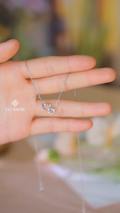 Dây chuyền bạc nữ Eleanor Accessories hình trái tim bạc 925 phụ kiện trang sức vòng cổ 10736