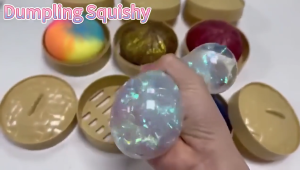  Glitter Big Dumplings Blind Box Squishy Toy Soft with Steamer Squishy Toy Slow Resilience Squeeze Decompression Dough For Stress Anxiety Relief