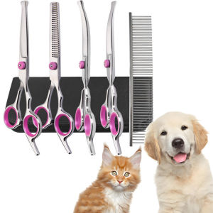 Professional dog Grooming Scissors Curved scissors chunking For Pet Dog Scissors Shears Kit Sharp and Durable Hairdressing Tools