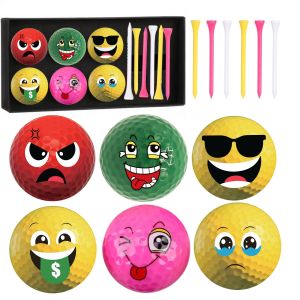 Bộ 13 Quả Bóng Golf Vui Nhộn Có Mặt Cười Gồm 6 Quả Bóng Golf Độc Đáo Kèm 6 Tee Và Hộp Quà Tặng Để Luyện Tập Vui Vẻ