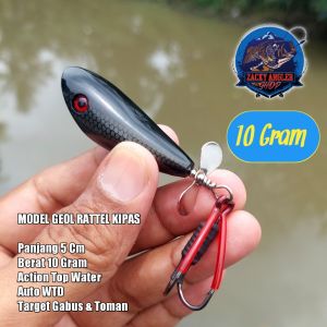 Geol Rattel Kipas Umpan Casting Gabus Toman Raz Lure