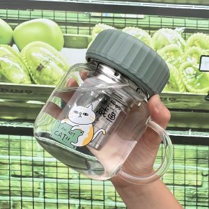 แก้วน้ำรูปทรงกลมใหญ่ XOKAK แก้วน้ำรูปทรงกลมใหญ่สำหรับใช้ในบ้านและออฟฟิศสำหรับผู้หญิง พร้อมตะเข็บสำหรับชา ทนความร้อนสูง