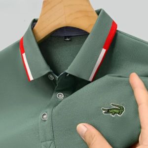 Large Size Embroidery Polo Shirt for Men in 2026 Short-sleeve Business Polo Shirts Male Plus Sized Business Casual Loose Comfort Tees