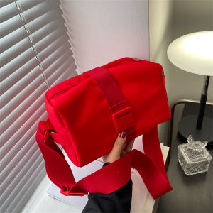 Oxford Cloth Messenger Bag Fashion Fancy Gym Bag Womens Small Size Horizontal Leisure Pure Color Shoulder Work Clothing Toast Bag