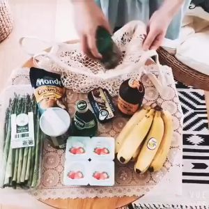 1Pc Folding Cotton Storage Net Bag Portable Cotton Shopping Fruit Vegetables Mesh Bag Portable Shopping Tool