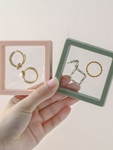 Anti-Oxidation PE Film Jewelry Box Portable Clear Storage Box Necklace Earrings Earrings Hand-Made Film Suspension Display Box