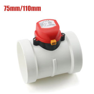 220V ABS Plastic Motorized Air Damper 75MM/110MM PVC Check Valve Duct Volume Controller For Ventilation Pipe