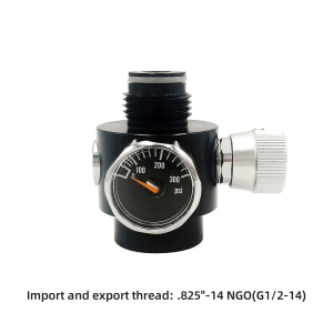 Pneumatic Tool CO2 Air Regulator Pressure Control Adjustable 0-200PSI For .825"-14NGO G1/2-14 Threads Tank Cylinder