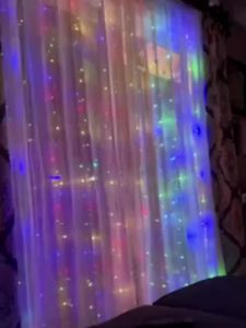 1PC Fairy Curtain Lights 300/200/100 LED Multicolor Curtain Lights USB Power Christmas String Lights for Bedroom Living Room