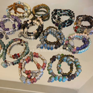 New 2024 Ceramic Beaded Bracelet for Women Stackable Hand Jewelry Ethnic Style Best Friend Couples Accessory Fresh out
