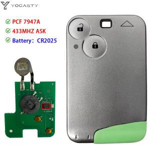 YOCASTY Thông Minh Điều Khiển Từ Xa Chìa Khóa Xe Ô Tô 433 MHz Hàn Siêu Âm Cho Renault Laguna Espace Velsatis 2001-2006 PCF7947 ID46 ASK 2 Nút