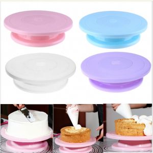 6PCS Set Cake Turntable Rotating Plastic Dough Knife Decorating Cream Cakes Stand Rotary Table DIY Cake Tools