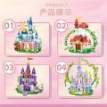 Princess Flower Castle Building Blocks Mindi Toys Educational Magnetic Stickers 4 Boxes Gift for Girls Intelligent Puzzle Playsets. 