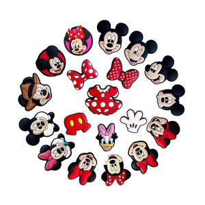 Disney | Disney 5-100PCS Mickey Mouse Minnie Shoe Charm Mix Wholesale PVC Decoration Buckle Detachable DIY Waterproof To X-mas Gift