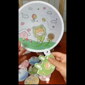CH-FASHION Cartoon Folding Fan (RANDOM DESIGN) Mini Portable Fan Summer Cooling Handheld Collapsible Folding Fan