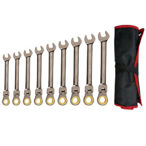 Flexible Ratchet Wrench Set 12pcs 8-19mm Spanner Gear Ring Ratcheting Combination Flexi Wrench Kit Metric Flex Head