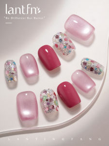LANTINGFANG | Handmade Short Jump Color Shimmer Wearable Nails