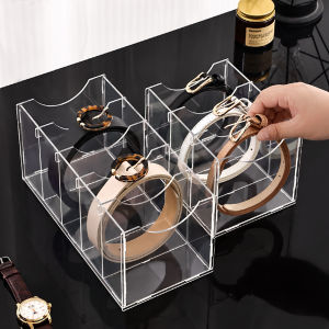 1pc Transparent Belt Storage Box Assembled Version Suitable for Belts Ties Neckties Wardrobe Organizing and Storage Rack