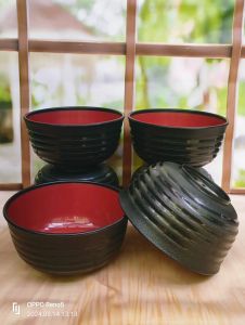 Mangkuk Bulat Ulir 15cm Model Japan Series Ramen Serbaguna Gratis 1 Sendok
