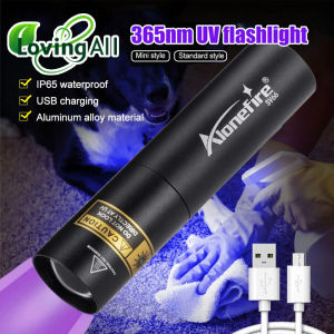 3W Mini 365nm UV Flashlight Ultraviolet Blacklight USB Rechargeable Purple Linternas Carpet Pet Urine Detector