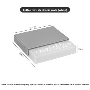 Mini Coffee Scale with TimerRechargeable Espresso Scale with 2kg/0.1g Precision Scale Portable Digital Kitchen Scale Black