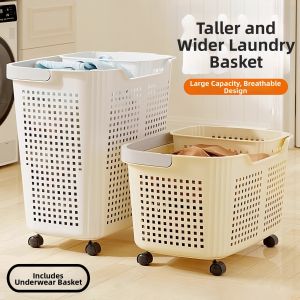 Stylish Large Capacity Laundry Hamper with Wheels