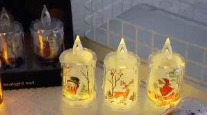 Nến điện tử giả pha lê trang trí Giáng Sinh Noen đèn nến điện tử trang trang tiệc tối