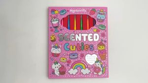 Scented Cuties Markerific Colouring Book Gift Set To Color With 6 Scented Markers (Hardcover) For Kids