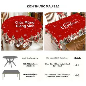 Khăn Trải Bàn Giáng Sinh Đỏ 2025 Trang Trí Nhà Cửa Giáng Sinh Noel Phong Cách Hiện Đại Chất Liệu Polyester Dùng Làm Quà Tặng Năm Mới