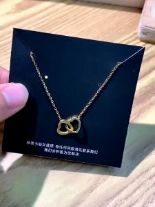 Kalung Titanium Wanita Double Love Anti Karat Anti Luntur