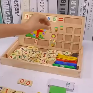 Multi-functional Arithmetic Math Educational Toys Wooden Clock Counting Stick Montessori Toys