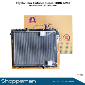 12296 TOYOTA HILUX VIGO FORTUNER INNOVA 3.0 DIESEL 2004 KUN25/2KZ RADIATOR ASSEMBLY M/T 252x648x26mm PA26 1ROW 16400-0L140 16400-0L160 16400-0L120 16400-0L130