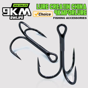 9KM Fishing Treble Hooks High Carbon Steel Brabed Sharp Triple Hook Fishing Hooks on Hard Lures Saltwater Fishing Accessories