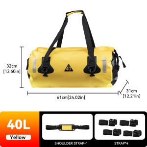 Motorcycle Outdoor PVC Dry Sack Bag Waterproof 40L 60L 80L Motorbike Shoulder Bag Diving Swimming Hiking Driving Travel Bag