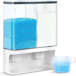 Plastic Wall-Mounted Press-To-Fill Grain Storage Container Transparent Sealed Bin Pest-Proof Moisture-Proof Kitchen Storage Jar