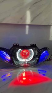 Lampu Depan Supra Fit Lama Custom Biled + Sen Running