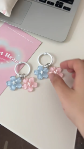 Gantungan Kunci Jelly Sakura Hati Gadis Lucu Hadiah Pasangan Sahabat Liontin Ransel Serbaguna