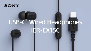 Sony IER-EX15C USB-C Plug Wired in-Ear Headphones for iPhone and Android Phones with Built-in Multi-Function Button Volume and Mic Control Supports USB Audio Class 1.0 Devices Black