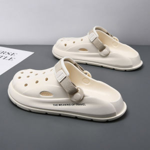 Fashionable Hole Shoes Mens 2025 New Anti-Slip Soft Bottom Slip-On Sandals Womens All-Match Beach Head Cover Slippers