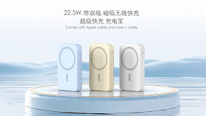 (CCC Certification)Mini Portable 20000mAh Magnetic Wireless Powerbank 22.5W Fast Charging Built in 2 Cable With Stand Holder