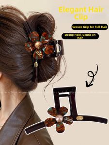 PINK EMPRESS | Large Flower Hair Clip For Voluminous Hair Female