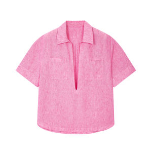 Juicy Couture | Pink V-Neck Loose Fit Short Sleeve Shirt