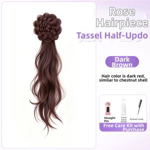 TIANZHEN | Bun Hair Clipper Full Ponytail Natural Loose Retro Style Wig